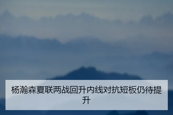 杨瀚森夏联两战回升内线对抗短板仍待提升